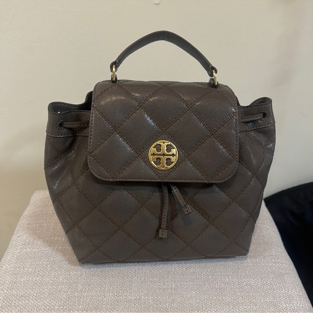 Quilted Tory Burch Brown backpack